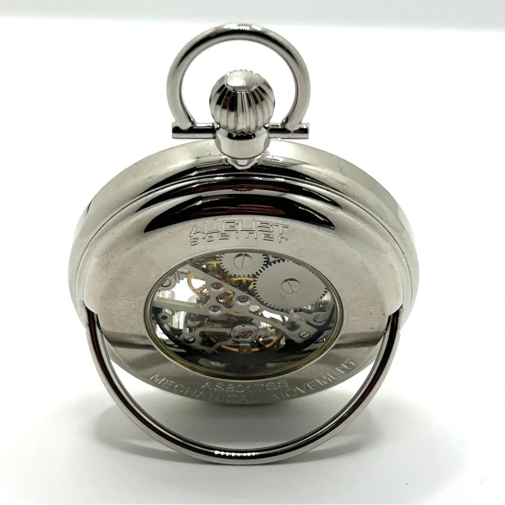 Silver Skeleton Pocket Watch – Classic Men's Accessory